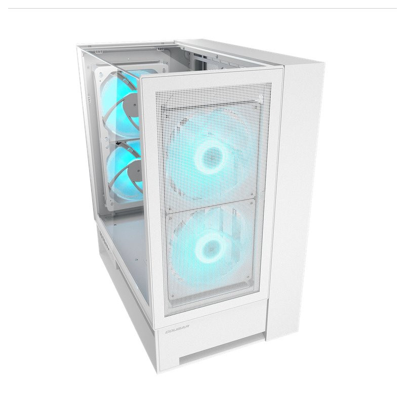 COUGAR PC skříň OMNYX White Mid Tower Mesh Front Panel 2 x 160mm ARGB Fan, Rear Panel 2x 160mm ARGB Fan