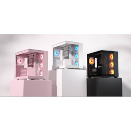 COUGAR PC skříň FV150 RGB Pink Mid tower Dual-Chamber ATX glass, 4x 120mm ARGB fans