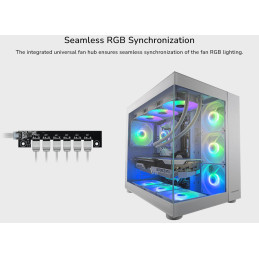 COUGAR PC skříň FV150 RGB Pink Mid tower Dual-Chamber ATX glass, 4x 120mm ARGB fans