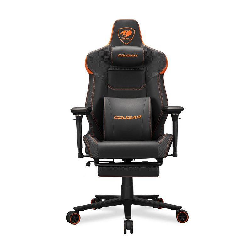 COUGAR herní židle ARMOR EVO M - černá/oranžová - s podnožkou
