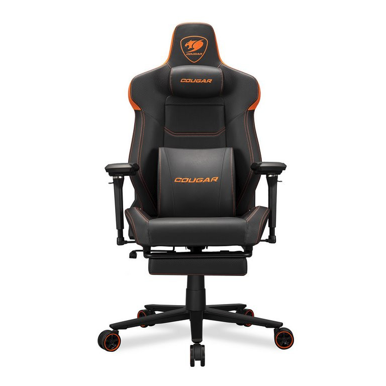COUGAR herní židle ARMOR EVO M - černá/oranžová - s podnožkou
