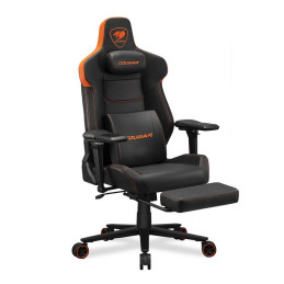 COUGAR herní židle ARMOR EVO M - černá/oranžová - s podnožkou