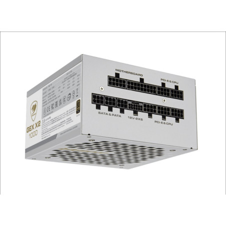 COUGAR PC zdroj GEX X2 1000W SNOW 80+ Gold, modulární (PCI-e 5.0 GPU 12+4 Pin)