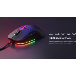 COUGAR herní myš drátová MINOS NEO BLACK, 6 tl., čip PixArt 3327, 6000dpi, 220 IPS, 63g, USB-A, Ultraflex kabel 1.8m