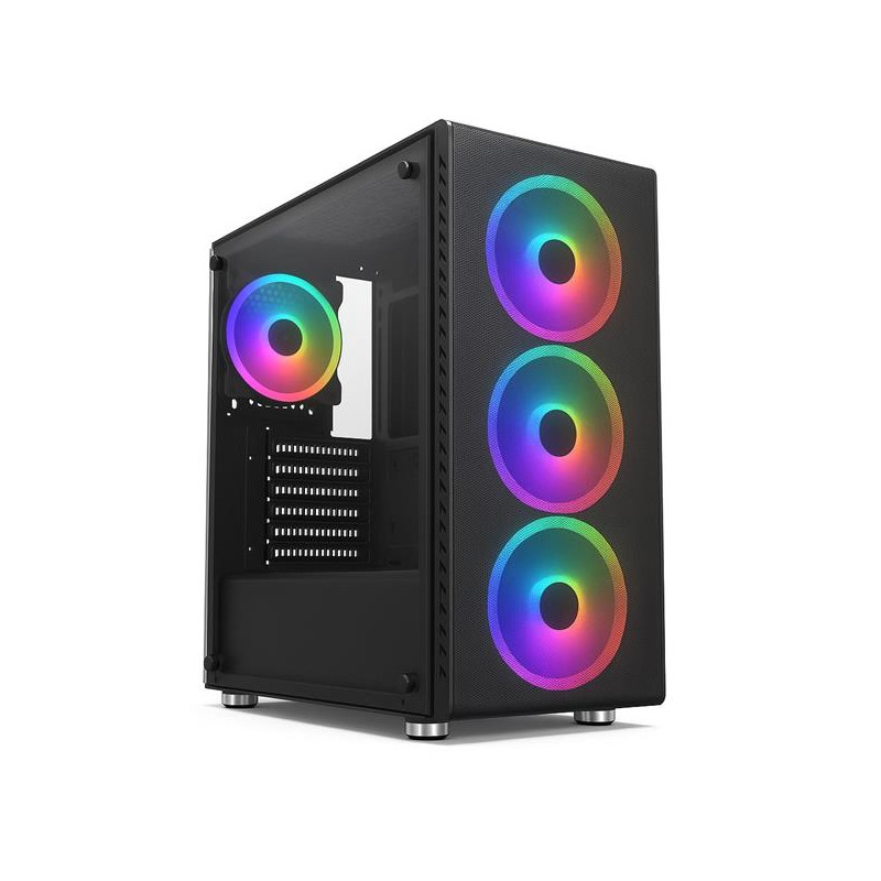 1stCOOL RAINBOW 4, skrinka ATX, 4x RGB ventilátor, USB3, čierna