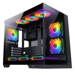 1stCOOL CubeTower DREAMER, skrinka ATX, 3x ARGB ventilátor + radič, USB3.0, USB-C, čierna