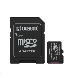 Kingston paměťová karta 256GB Canvas Select Plus Gen 3 microSDXC 150R A1 C10 Card + ADP