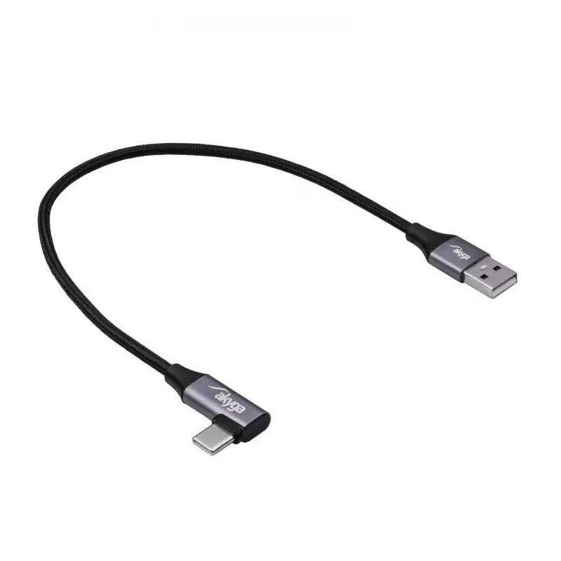 Akyga kabel USB A + USB type C mesh, 30cm