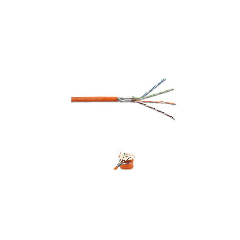 DIGITUS CAT 7, orange 100m ring, Twisted Pair PiMF Installation CableS/FTP, AWG 23/1, LSZH, 1000MHz