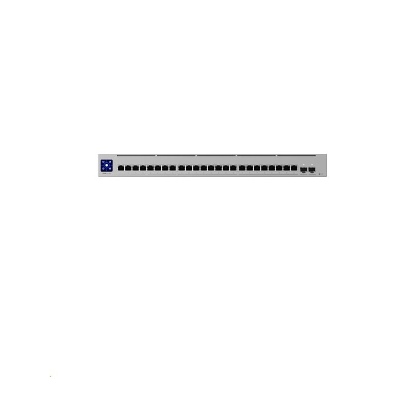 Ubiquiti Professional-grade, 24-port Layer 3 Etherlighting™ switch with (16) 2.5 GbE, (32) 10 GbE, and (4) 25G SFP28 por