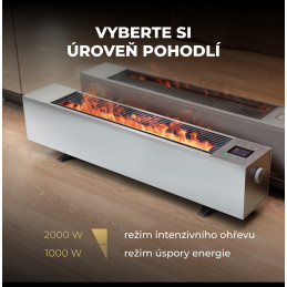 AENO FH1S Chytré Topení,konvekce + efekt plamene, 2000W, Bílá