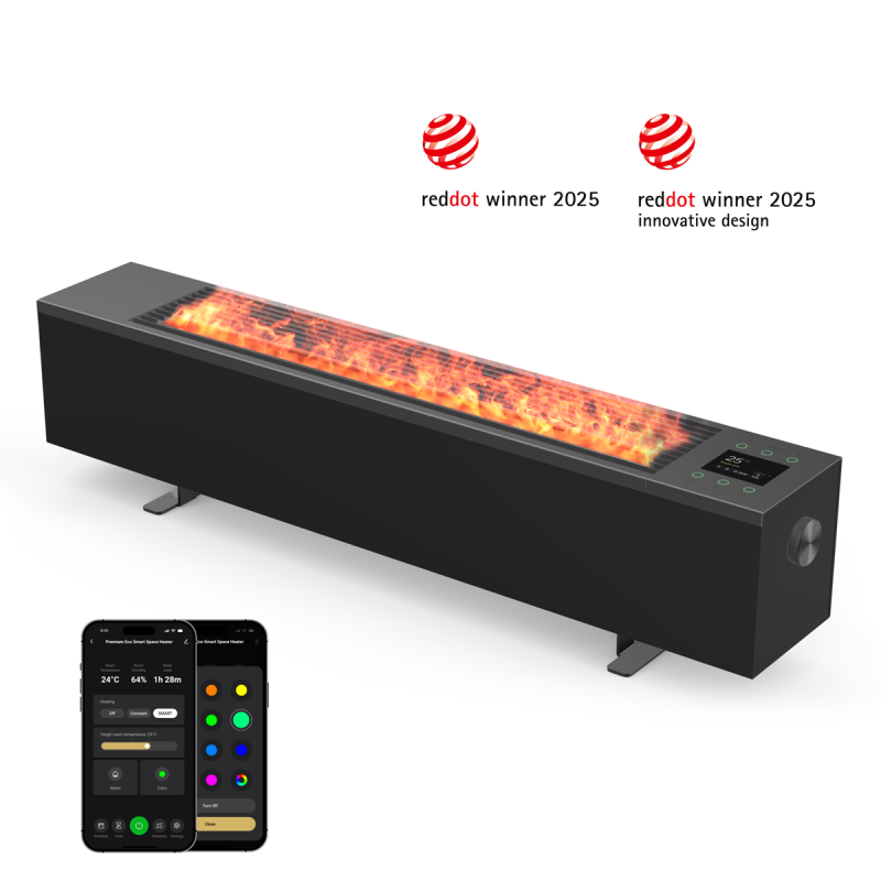AENO FH2S Chytré Topení,konvekce + efekt plamene, 2000W, Černá