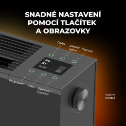 AENO FH2S Chytré Topení,konvekce + efekt plamene, 2000W, Černá