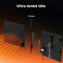 AENO GH12s Quadro Chytré Topení, infrared + konvekce, tvrzené sklo, 500W, 50x50cm, Černá