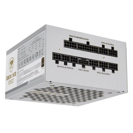 COUGAR PC zdroj GEX X2 850W SNOW 80+ Gold, modulární (PCI-e 5.0 GPU 12+4 Pin)