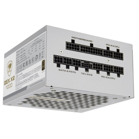 COUGAR PC zdroj GEX X2 1000W SNOW 80+ Gold, modulární (PCI-e 5.0 GPU 12+4 Pin)