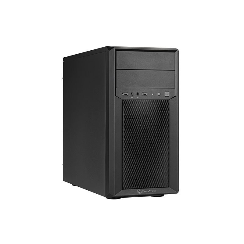 SilverStone FARA 313, kompaktní Micro-ATX skříň, 2x USB 3.0, GPU až 354mm, ocel, černá