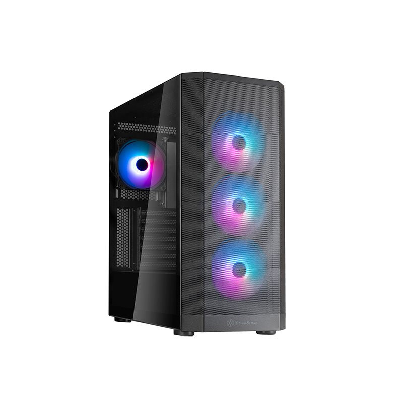 SilverStone FARA 514X, Midi-Tower skříň, 4x RGB větráky v balení, podpora 2x 360mm radiátoru, černý