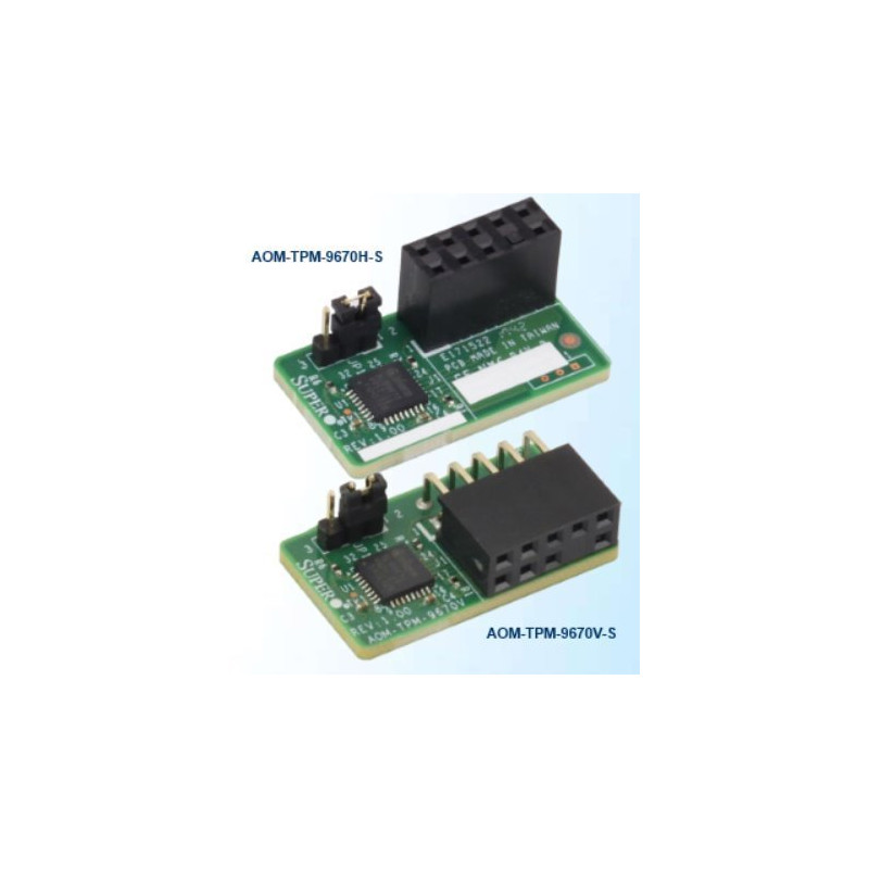 SUPERMICRO SPI capable TPM 2.0 with Infineon 9670 controller with vertical form factor (10pin), Provisioned for Server
