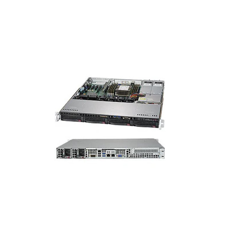 SUPERMICRO 1U server CSE-813MFTQC-R407CB, Ryzen 9 7900X CPU, SNK-P0076V, Workstation, Micro-ATX, 2x 32GB DDR5-4800, 1U I