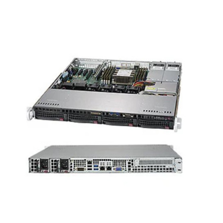 SUPERMICRO 1U server CSE-813MFTQC-R407CB, Ryzen 9 7900X CPU, SNK-P0076V, Workstation, Micro-ATX, 2x 32GB DDR5-4800, 1U I