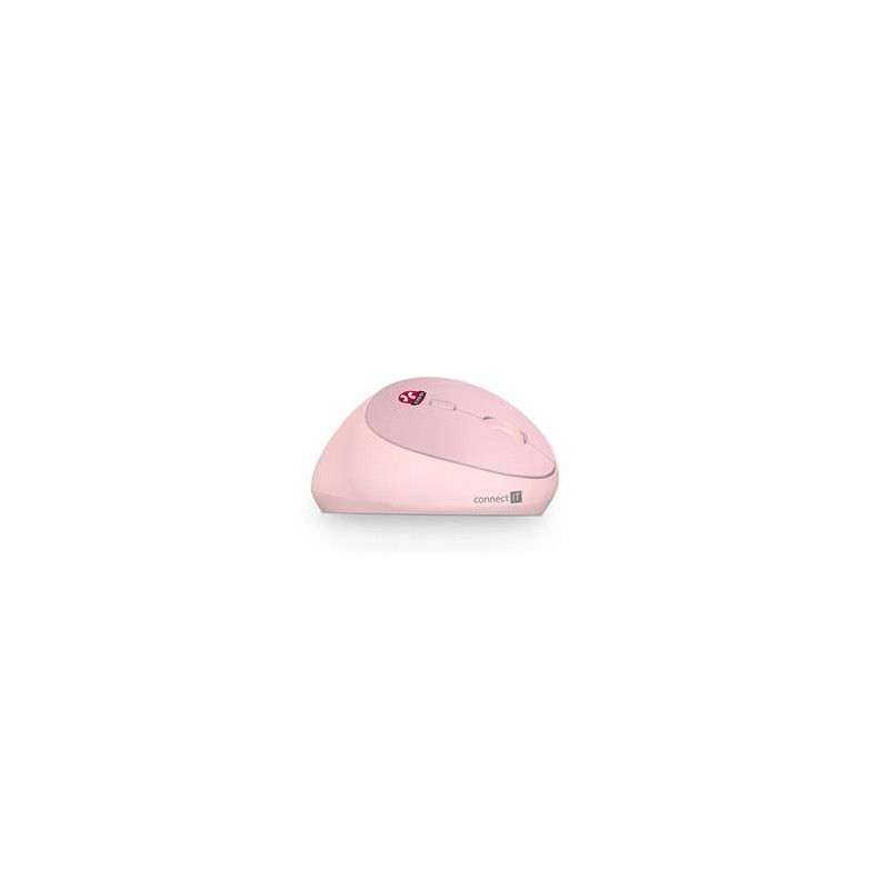 CONNECT IT FOR HEALTH LADIES ergonomická vertikální myš,  (+ 1x AA baterie zdarma), bezdrátová, růžová