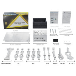 Zdroj Seasonic FOCUS GX White ATX 3.1 - 850W, 80+ Gold, modular