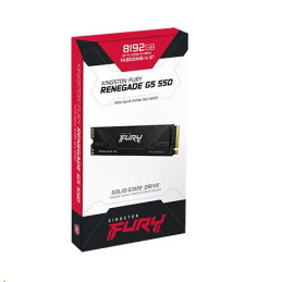 Kingston SSD 8192GB Fury Renegade G5 PCIe 5.0 NVMe M.2 (čtení/zápis: 14800/14000MB/s, 2,2M IOPS)