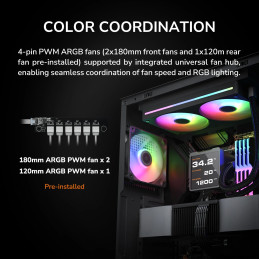 COUGAR PC skříň AIRFACE 180 PC Case, Mid Tower, White