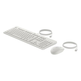 USB klávesnica a myš HP 225 - biela