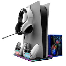 CANYON CS-51 chladící stojan pro PS5 s RGB,  Slim/DE nabíjecí, Black