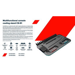 CANYON CS-51 chladící stojan pro PS5 s RGB,  Slim/DE nabíjecí, Black