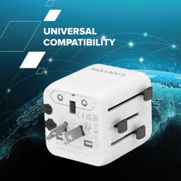 CANYON Travel Adapter OnTour One EU/UK/US/AUS   White