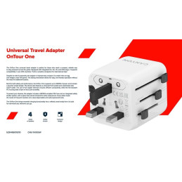 CANYON Travel Adapter OnTour One EU/UK/US/AUS   White