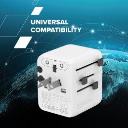 CANYON Travel Adapter OnTour 20 EU/UK/US/AUS 20W  White