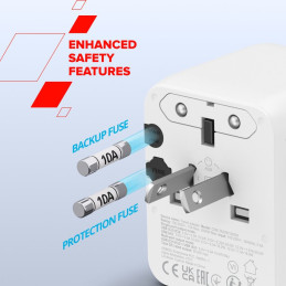 CANYON Travel Adapter OnTour 20 EU/UK/US/AUS 20W  White