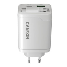 CANYON charger OnCharge 65RC Build-In Cable USB-C 65W 1xPD 1xQC EU White