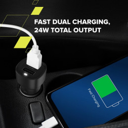 CANYON car charger OnDrive 24  24W 2xUSB-A Black