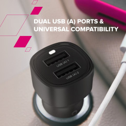 CANYON car charger OnDrive 24  24W 2xUSB-A Black