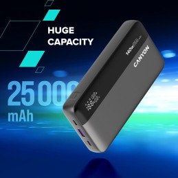 CANYON Power Bank PB-240, 25000mAh PD140W, dark grey