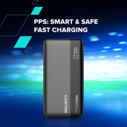 CANYON Power Bank PB-240, 25000mAh PD140W, dark grey