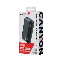 CANYON Power Bank PB-240, 25000mAh PD140W, dark grey