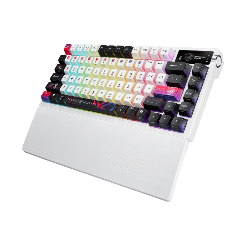 ASUS KB ROG AZOTH X (ROG NX Snow V2 / PBT), mechanická, bezdrátová, USB-A, 75%, US