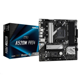 MB Asrock A520M PRO4 /AM4/4xDDR4/M.2/HDMI/DVI-D/D-Sub/mATX