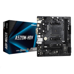 MB Asrock A520M-HDV /AM4/2xDDR4/M.2/HDMI/DVI-D/D-Sub/mATX