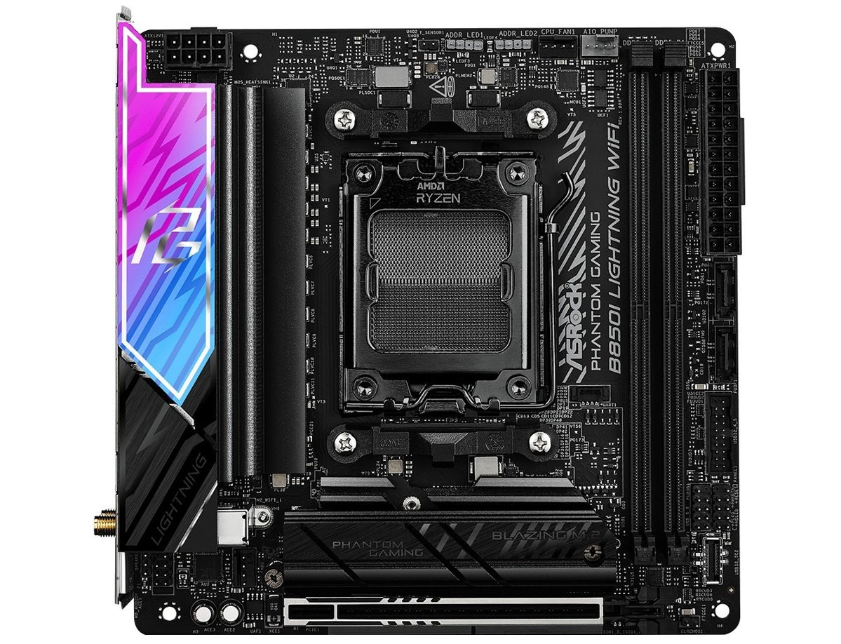 MB Asrock B850I LIGHTNING WIFI /AM5/2xDDR5/M.2/W6E+BT5.2/HDMI/USB-C/mITX