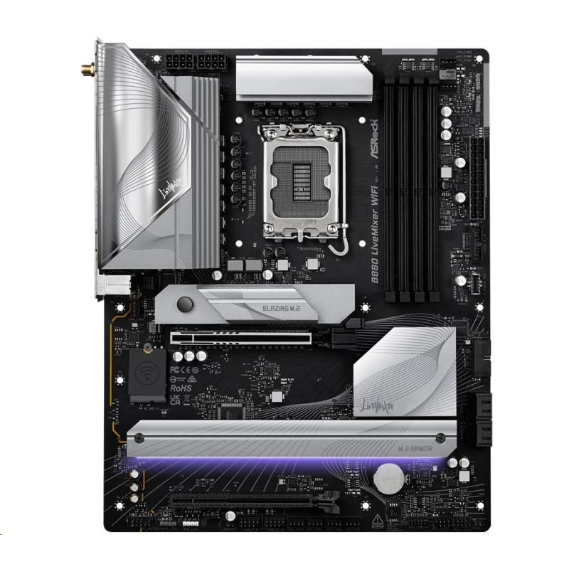 MB Asrock B860 LIVEMIXER WIFI /LGA1851/4xDDR5/M.2/W6E+BT5.3/HDMI/TB4/ATX