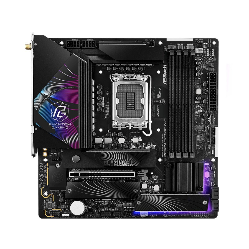 MB Asrock Z890M RIPTIDE WIFI /LGA1851/4xDDR5/M.2/W6E+BT5.3/HDMI/DP/TB4/mATX
