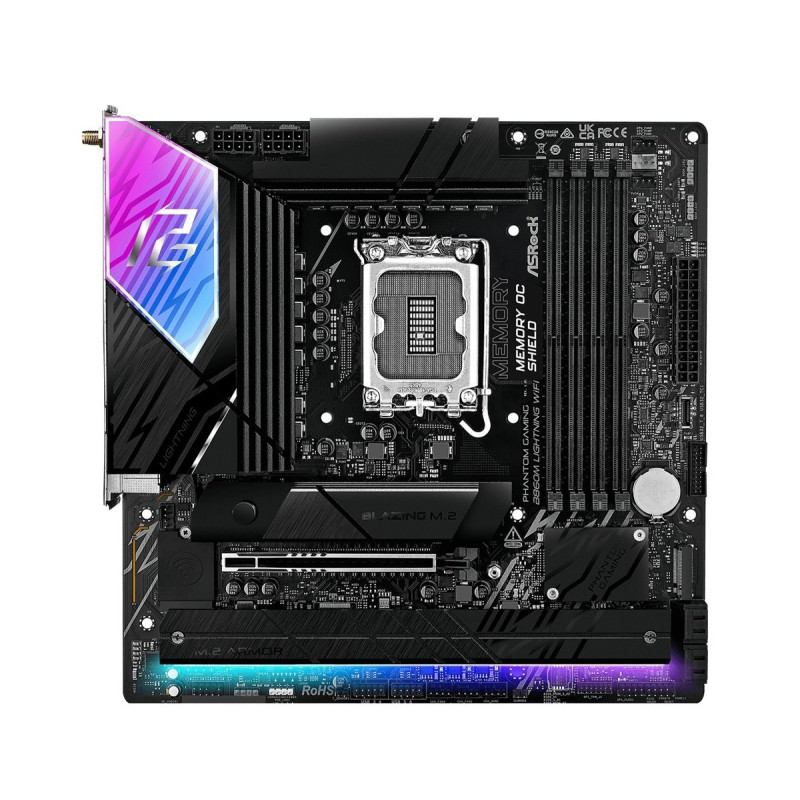 MB Asrock B860M LIGHTNING WIFI /LGA1851/4xDDR5/M.2/W6E+BT5.3/HDMI/DP/TB4/mATX