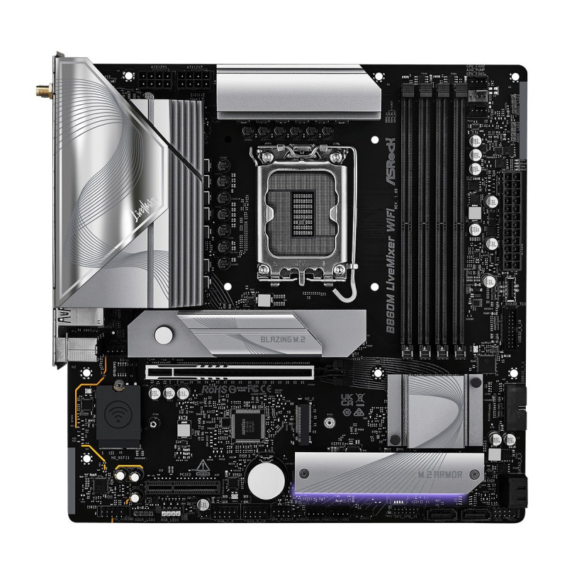 MB Asrock B860M LIVEMIXER WIFI /LGA1851/4xDDR5/M.2/W6E+BT5.3/HDMI/TB4/mATX